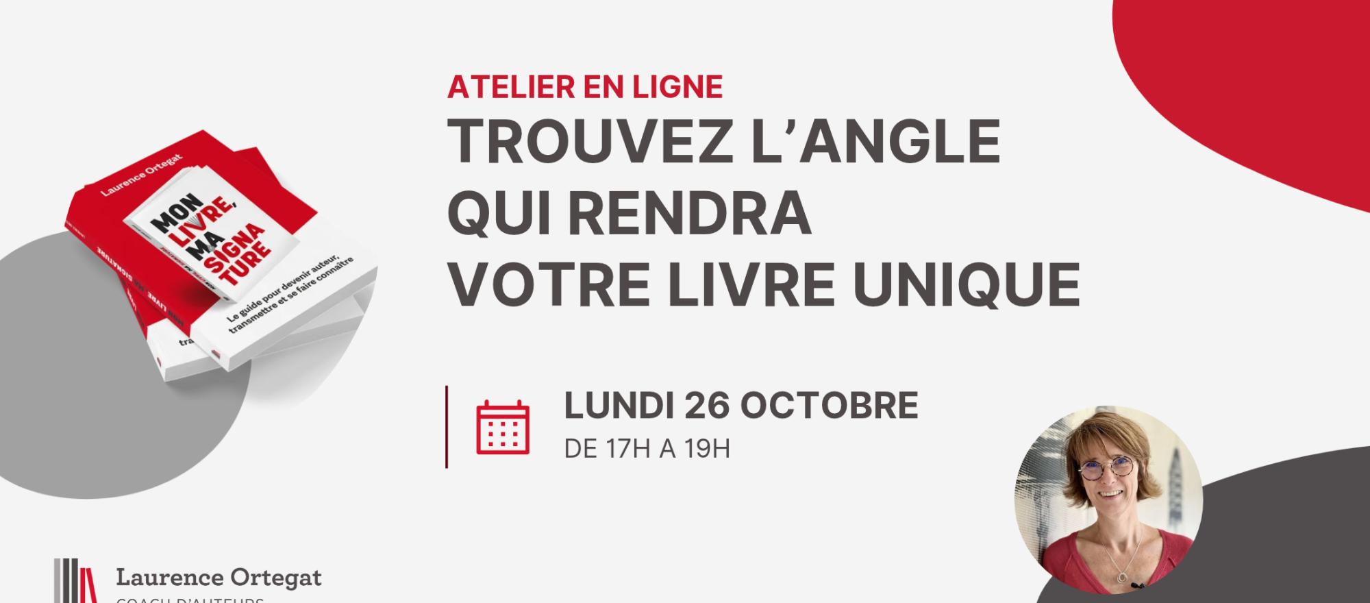 Atelier "Trouver l'angle unique de son livre" banner