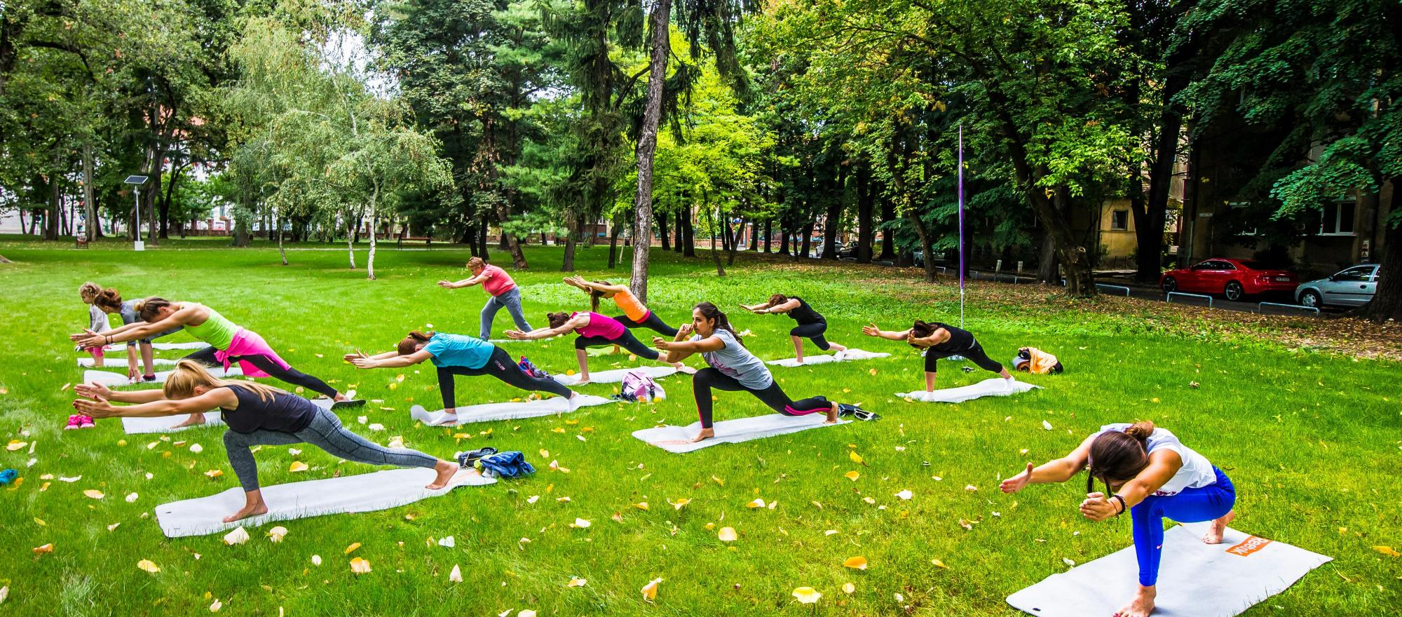 Sport in het park banner