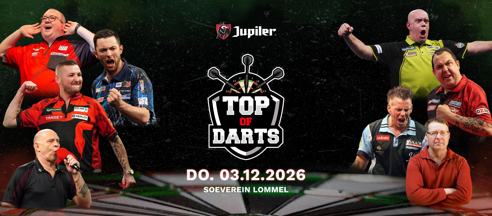Jupiler Top of Darts Lommel banner