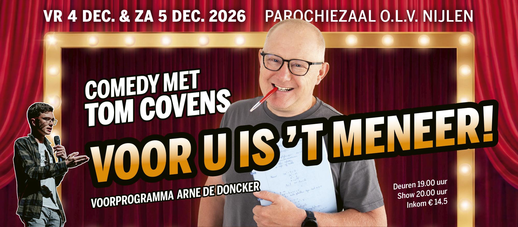 Comedy Night: "Voor U is 't Meneer!" banner