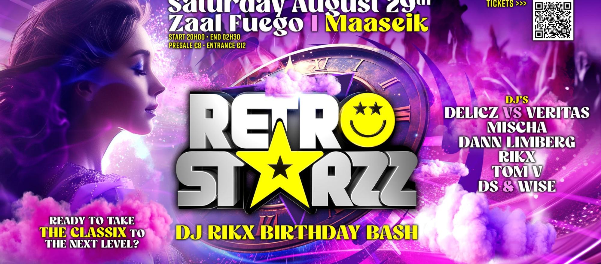 Retro Starzz DJ RIKX BDAY BASH banner