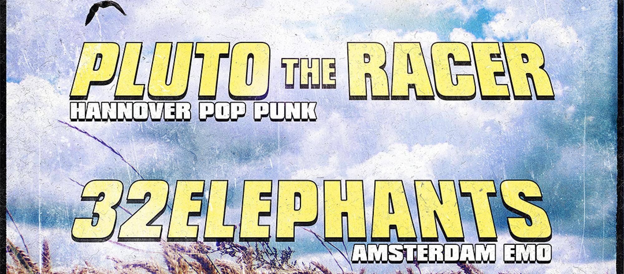 FEVERCHILD + PLUTO THE RACER + 32 ELEPHANTS banner
