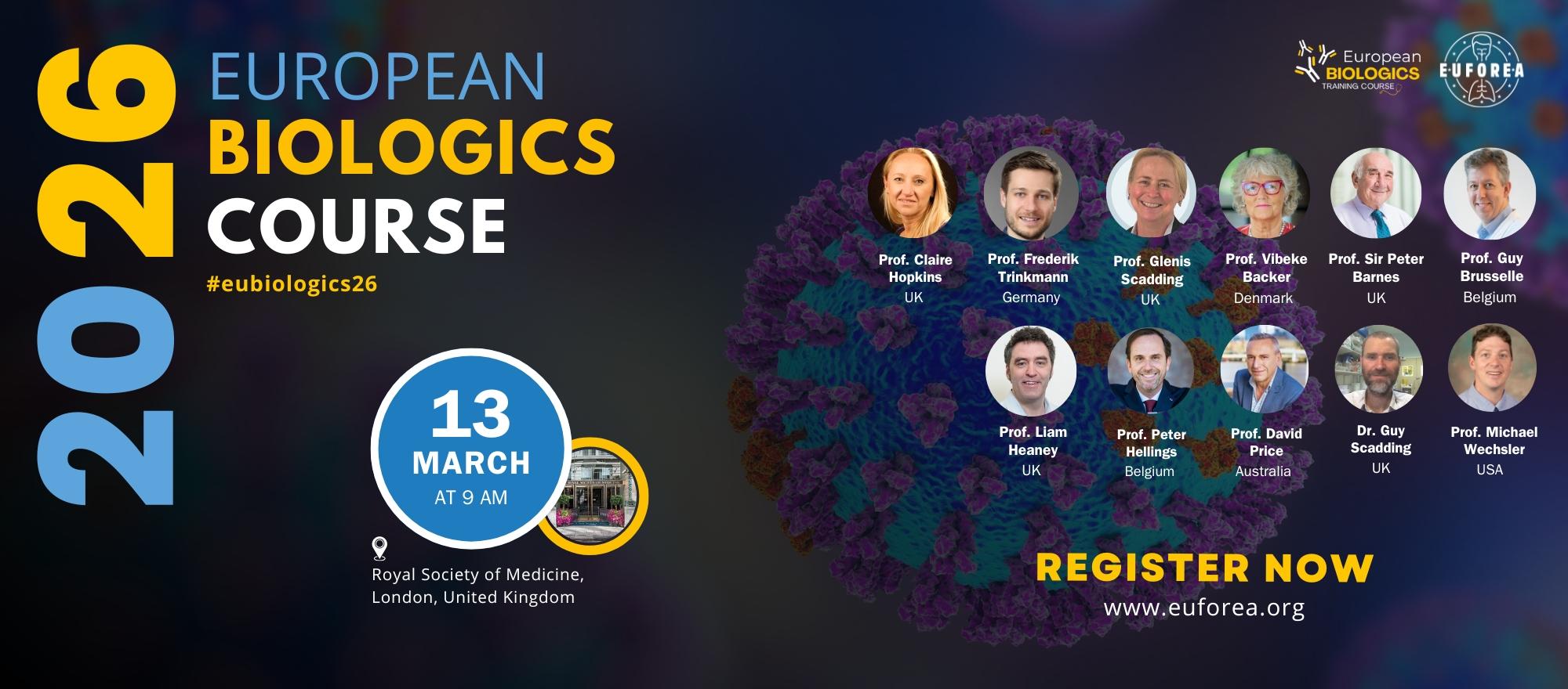 European Biologics Training Course 2026 banner